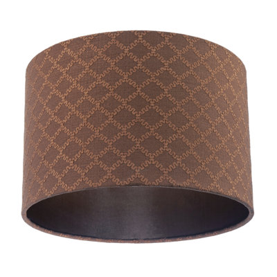 20 cm H Round Cotton Lamp Shade ( No Direct Attachment Method ) in Brown