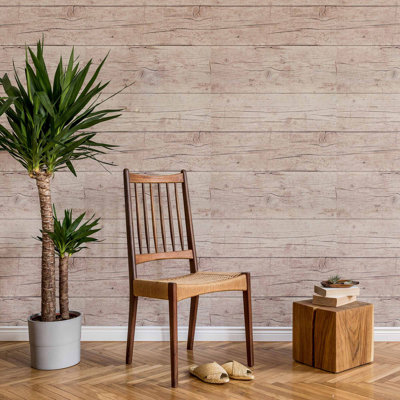 Rustic Brown Wood  96" L X 24" W Peel And Stick Wallpaper N012004