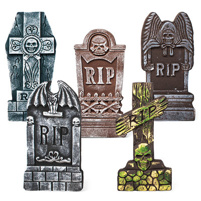 17" 5-Pack Foam Halloween Tombstones