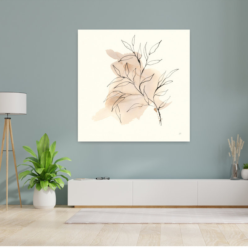 Boho Botanical IV, art abstrait contemporain de paysage végétal, H 48 po x l 48 po