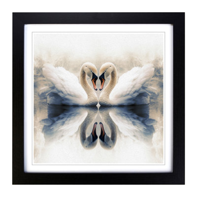 Swan Double Exposure No.2 - Single Picture Frame Print on Wood