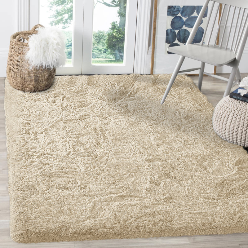 Alissabeth Solid Colour Shag Area Rug, Rectangle 80 x 150cm