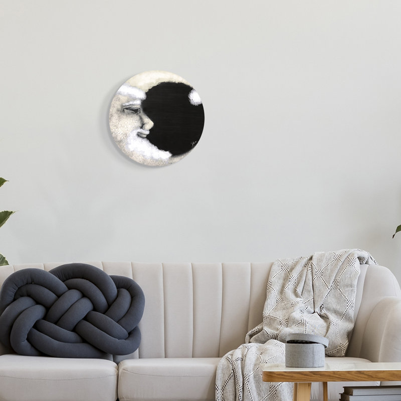 «Sourire la nuit, lune astronomie», impression sans cadre sur panneau de fibres à densité moyenne