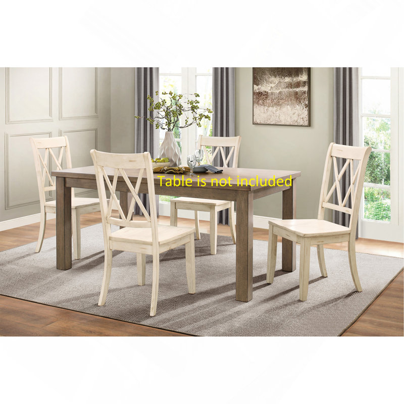 Ensemble de 2 chaises d'appoint décontractées à finition blanche en X, Blanc