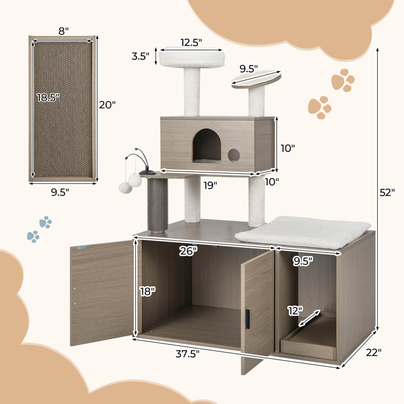 Deshandra 52'' H Cat Tree
