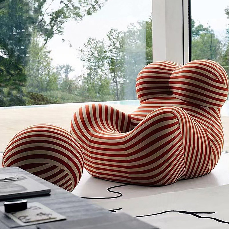 Fauteuil, Rouge / Blanc