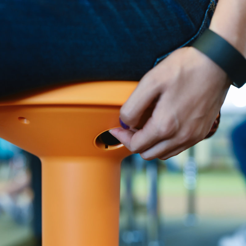 Adjustable Height Orange Wobble Stool with Non-Slip Seat
