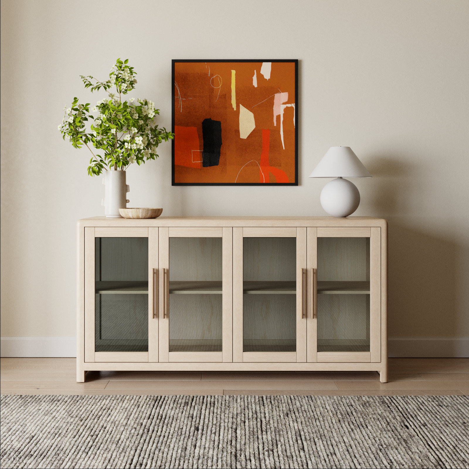 68'' Glass Door Sideboard