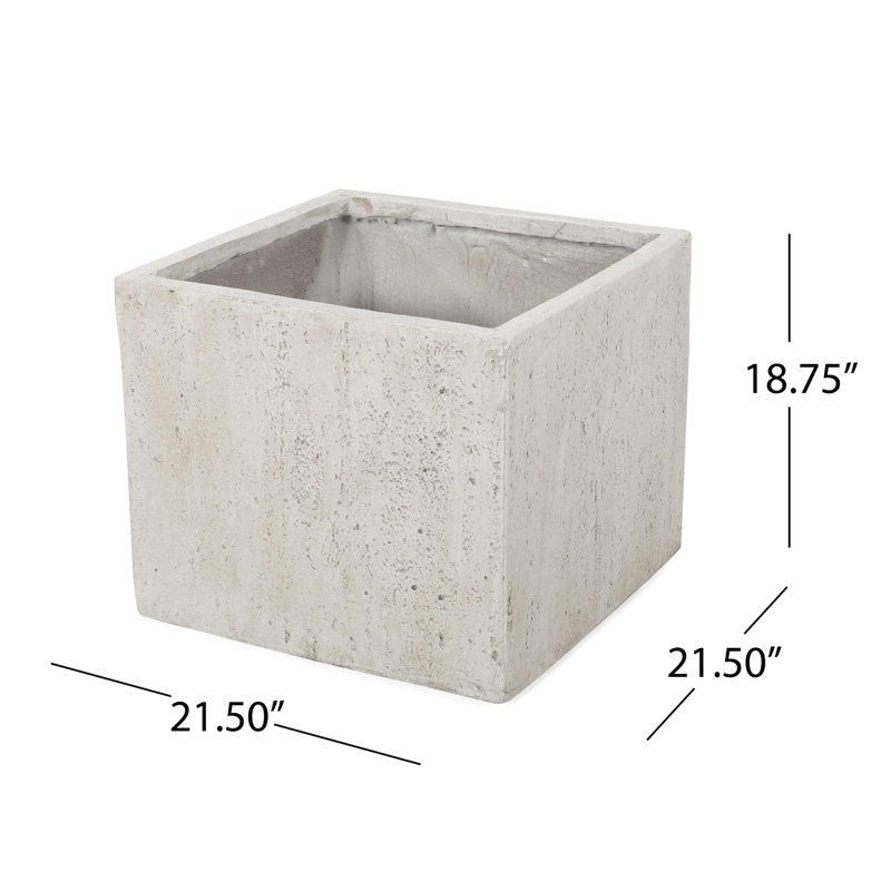 Magnesium Oxide Patio Enhancement Decor Planter - 22.01" W X D 19.28" H Lightweight Concrete No Assembly Required Outdoor Appeal 22.01In 19.28In White