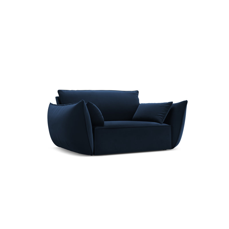 Lindasy Velvet Armchair, Royal Blue 100% Polyester