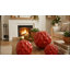 Sculpture boule décorative en céramique décorative pour la décoration intérieure - objet moderne pour le bureau ou la décoration de salon - ensemble de 3, 6 po, 5 po, 4 po, rouge