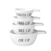 Stoneware Measuring Cups, White, 1-1/2, 1, 1/2 & 1/4 Cup, Set of 4 – Peace  Marketplace