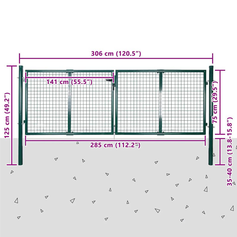 Grille murale de porte de clôture en filet vidaXL 118,1 x 29,5 po, 118,1 po x 29,5 po