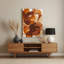 Abstrait aquarelle 53, art mural en métal brun