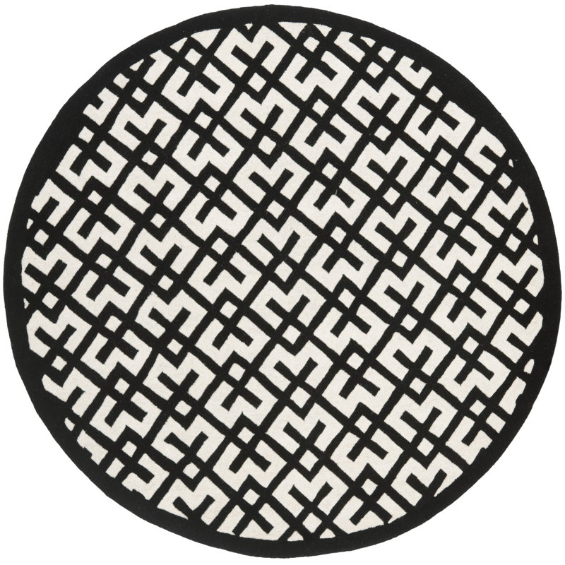 Teresita Hand Tufted Wool Geometric Rug, Round 7'