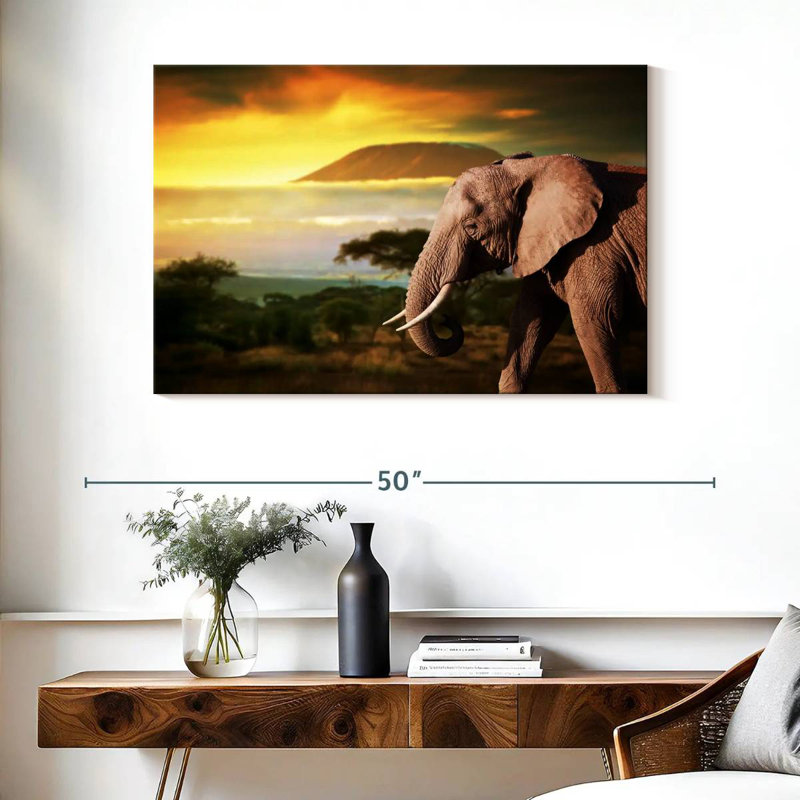Brampt Kilimanjaro Elephant, 26" H x 39" W
