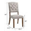 Set Of 2 Beige Tufted Back Side Chairs With Weathered Oak Finish, Rustic Dining Room Seating-1772065728