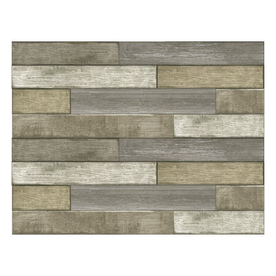 Décalcomanie murale planches en bois
