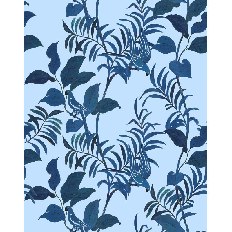 Paule Marrot Floral Wallpaper Double Roll, Blues