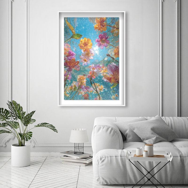 Liquid Bloom I Framed Graphic Art, 25.5"H x 17.5"W, White Shadowbox