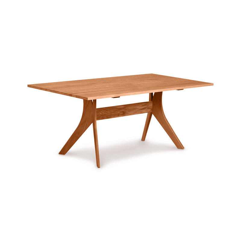 Audrey Extendable Solid Wood Trestle Dining Table, Natural Cherry, 72" L x 38" W
