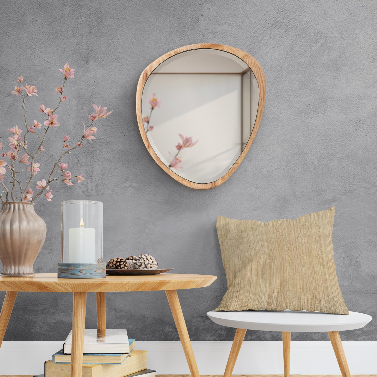Anthea Oak Accent Mirror, 22" x 20"