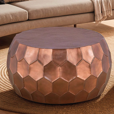 Table basse contemporaine et ronde en aluminium 32 po CT101