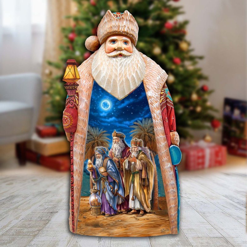 Christmas Figurine in Red/Brown/Blue/White
