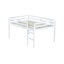 Lit mezzanine double en bois d'hévéa avec échelle, blanc-393542969