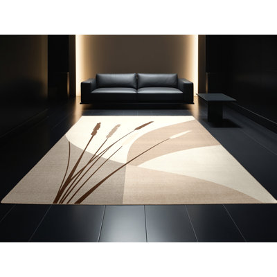 Machine Washable Orlandra Reed Grass Minimalist Solid Colour Rug in Beige – Beige Binding