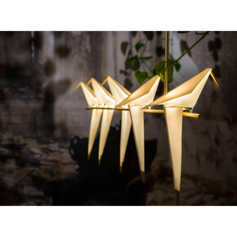 Light Perch Bird Candle Style Chandelier, 60" H x 60" W x 60" D, Antique Bronze, Beige