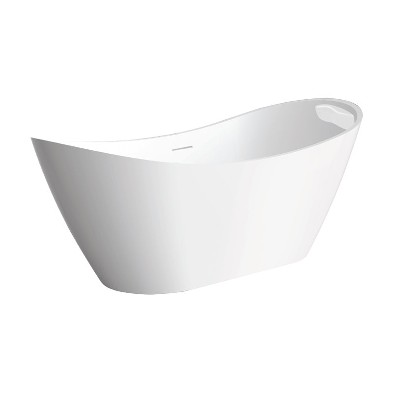 Baignoire de trempage autoportante ovale de 59 pouces avec drain central et blanc mat Trans Transid Skylar