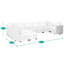Canapé-lit modulaire convertible en cuir 9 places avec 2 repose-pieds Ruel-95668649