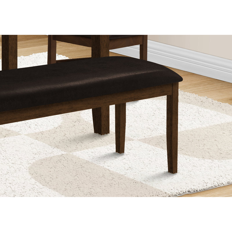 48" Rectangular Bench With Solid Wood Construction - Brown Upholstery In Color Frame, Faux Leather
