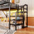 Loft Bed with Stairs, Metal Loft Bed with Light and Storage, Bed Frame for Space-Saving