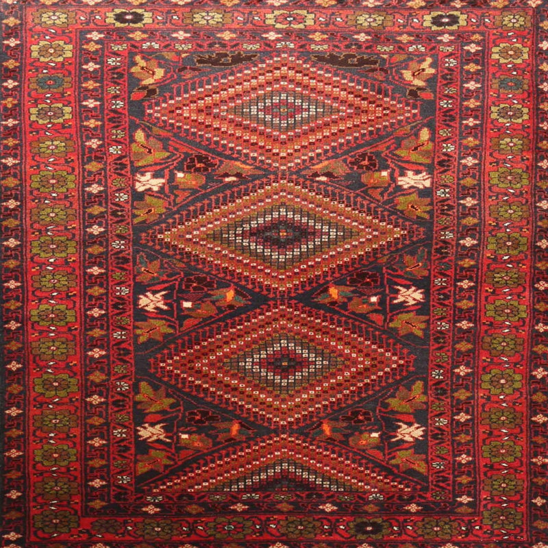 Tapis rouge à motif sud-ouest, Carré 3 pi