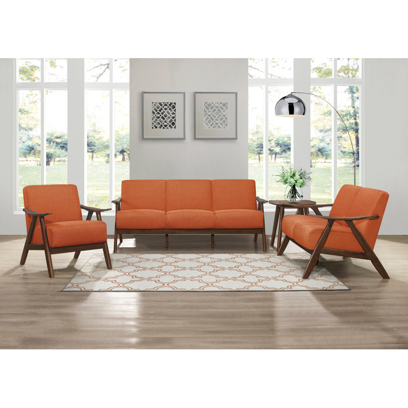 Hofstetter Upholstered Armchair, Orange Linen