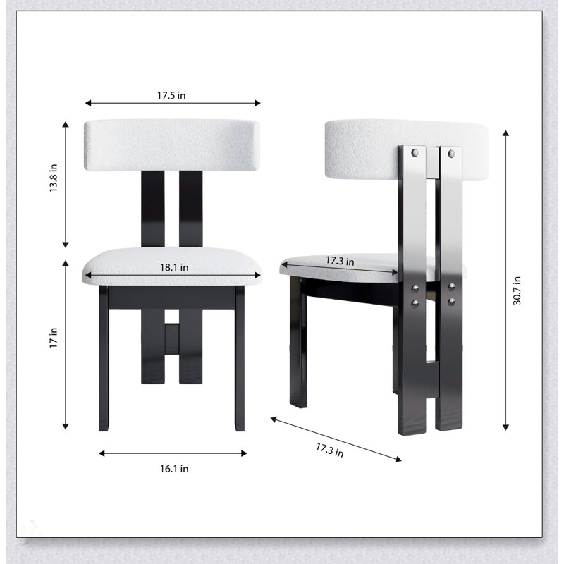 Ensemble de 2 chaises de salle à manger modernes, revêtement en velours blanc pur et structure en bois massif, dossier vertical pour plus de confort et de style