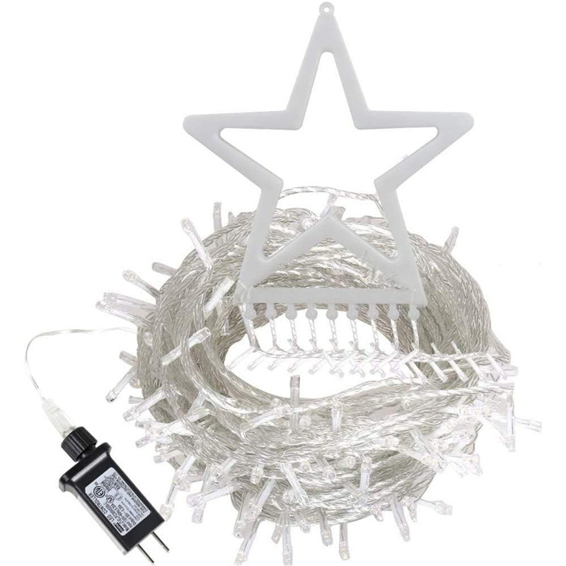 Juma 11.5ft 317 LED Star Christmas Tree Lights,8 Memory Lighting Modes&Timer Christmas Star Lights (), White