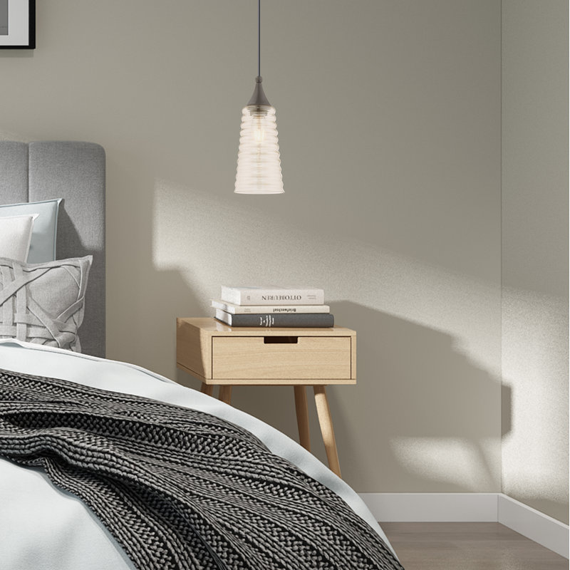 Luminaire suspendu conique à 1 lumière Neo, Champagne, Bronze anglais