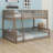 Full XL Over Queen Bunk Bed, Modern Wood Bunk Bed Frame With Ladder And Guardrails-1689787507