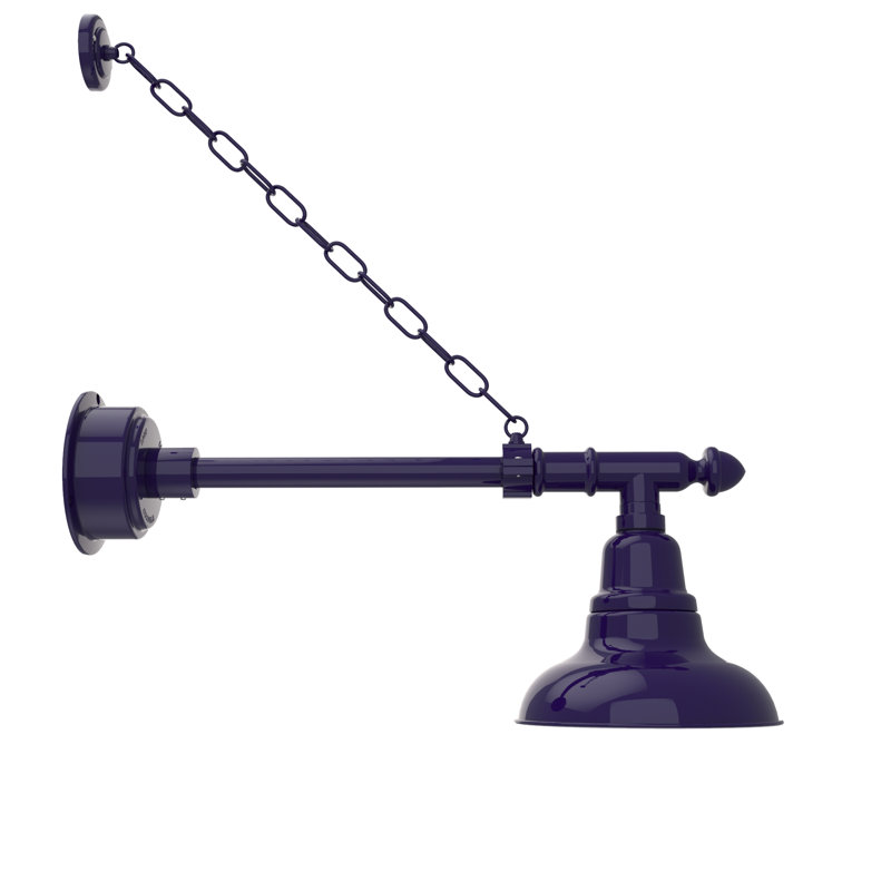 Luminaire de grange d'extérieur à DEL Adesh, H 17 po x l 8 po x P 27 po, Bleu de cobalt