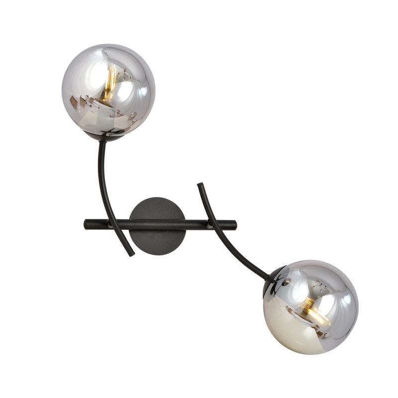 Resaca 2-Light Dimmable Armed Sconce, Graphite