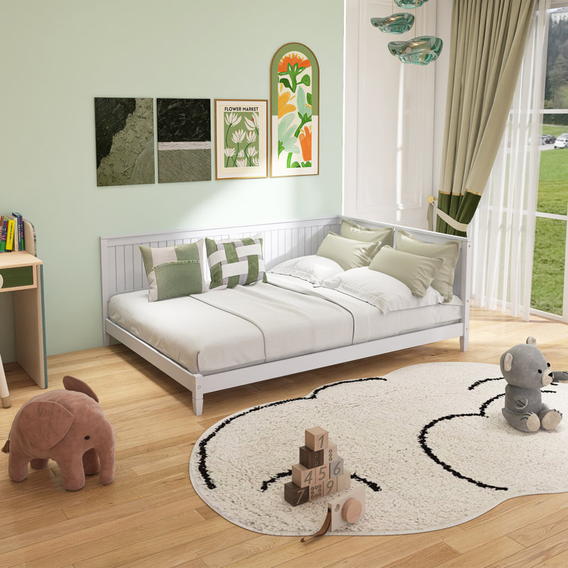 Lits pour enfants en bois pleine grandeur, Blanc
