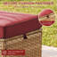 Repose-pieds d'extérieur en osier avec coussins Schutt-542153731-542153730