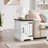 Sofa Side Table With Barn Door And Adjustable Storage Shelf-1562783242