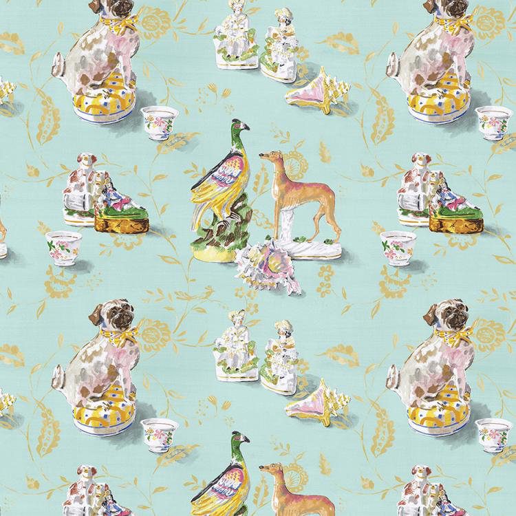 Luxe Animals Fabric, Blue