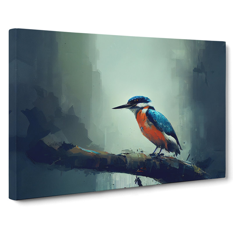Kingfisher Bird - Wrapped Canvas, 35cm H x 50cm W x 3cm D