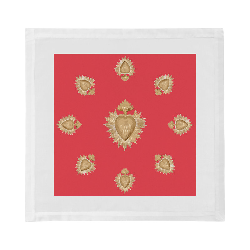 Ex Vote Cotton Sateen Dinner Napkins, Crimson