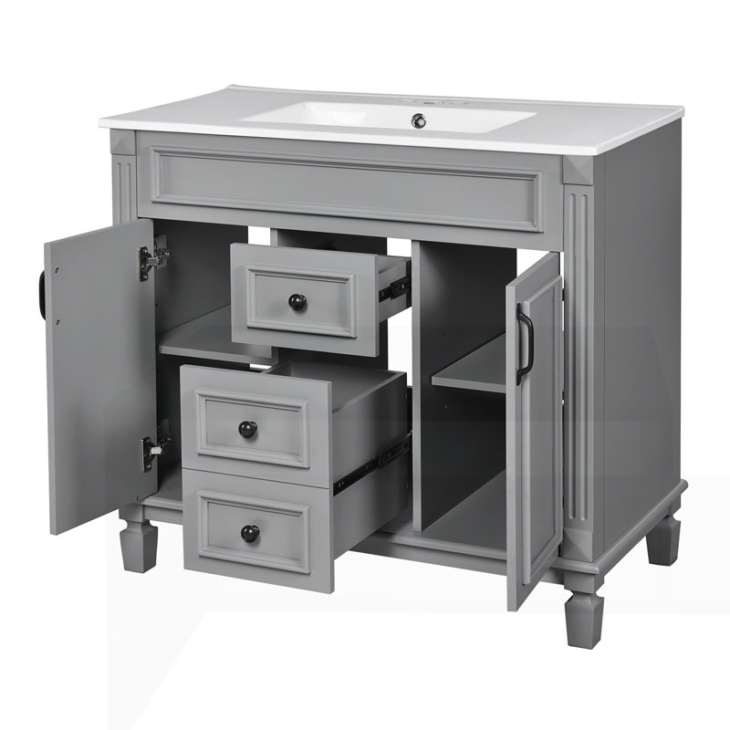 36" Bathroom Vanity with Top Sink